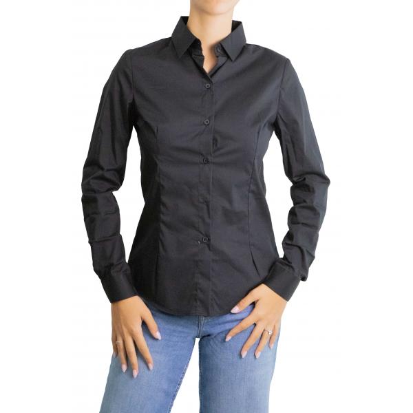 Camicia tinta unita avvitata in cotone 